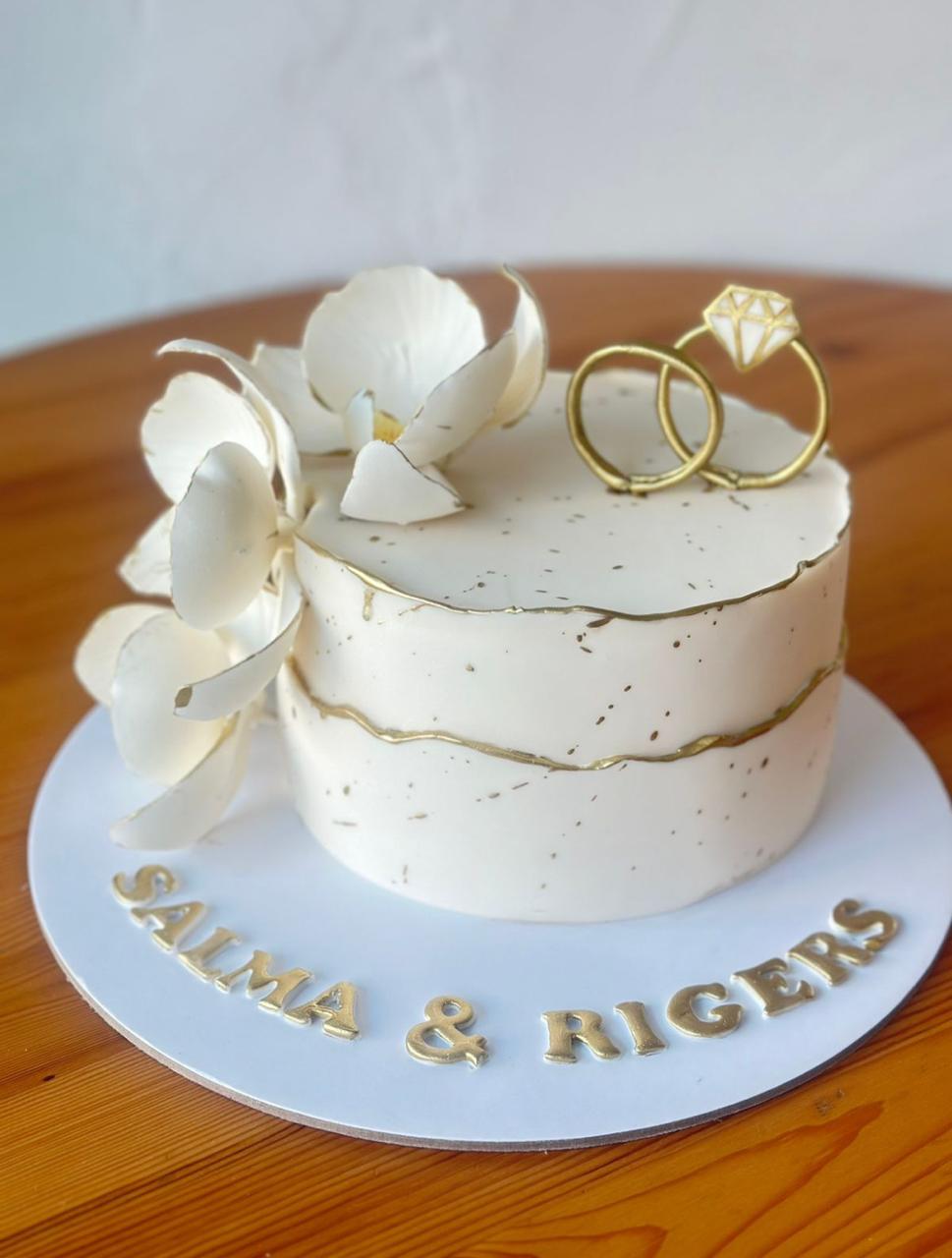 Fondant Engagement Cake